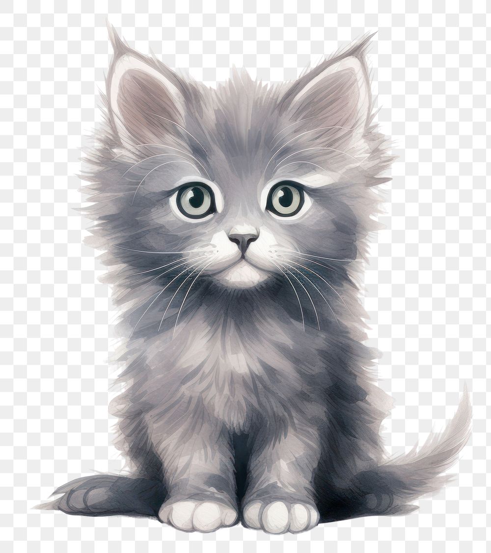 PNG Drawing mammal animal kitten. 