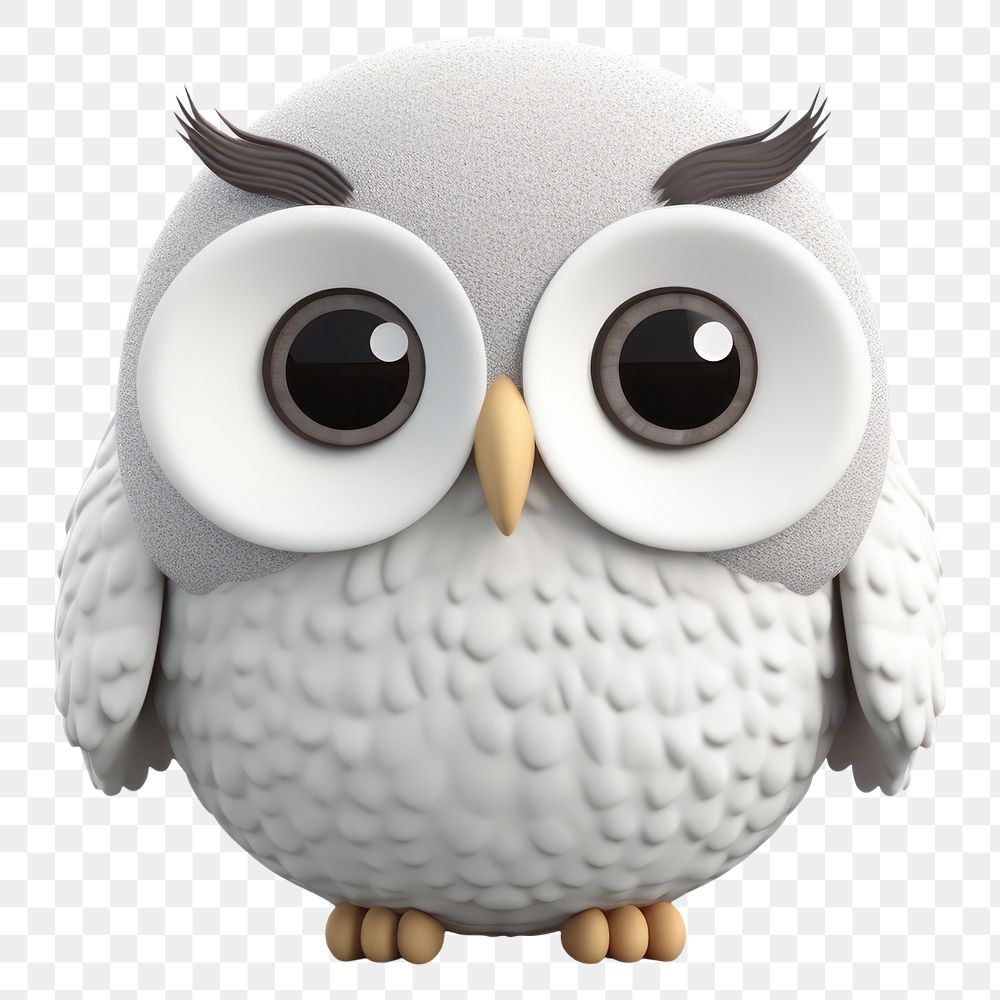 PNG Owl animal white bird. AI generated Image by rawpixel.