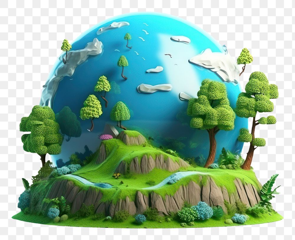 PNG Nature earth 3d illustration outdoors.