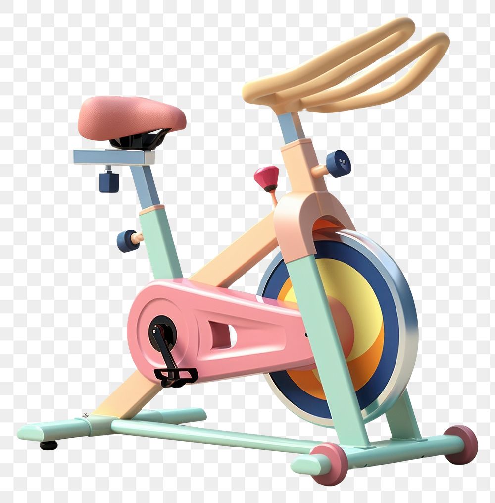 PNG  Spin bike sports gym exercising. AI generated Image by rawpixel.