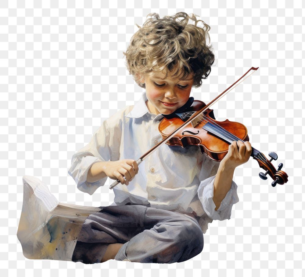 PNG Boy play music violin child boy. AI generated Image by rawpixel.