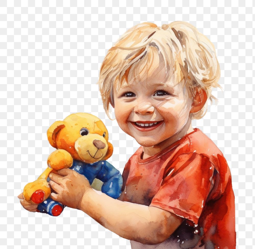 PNG Children smile toy painting. AI generated Image by rawpixel.