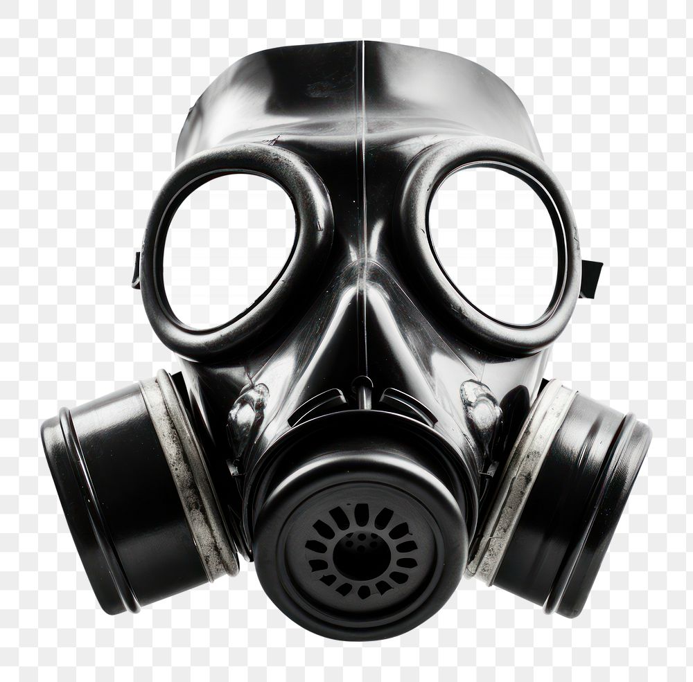 PNG Gas mask white background protection headgear.