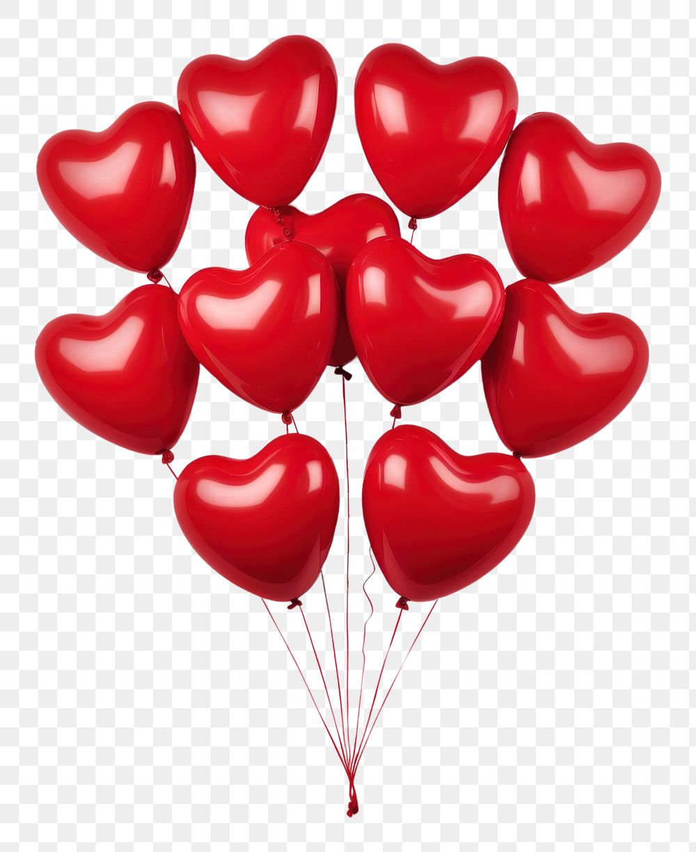 PNG Balloons heart white background celebration anniversary