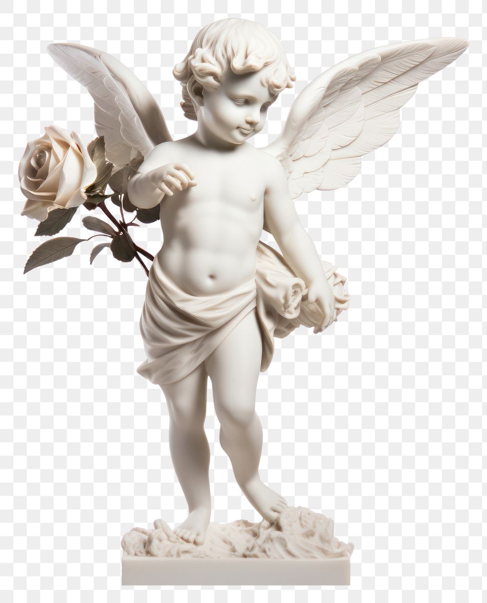 PNG Cupid statue sculpture figurine flower