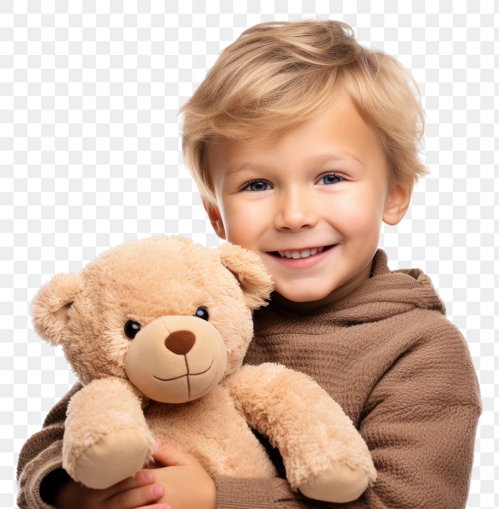 PNG Teddy bear portrait holding smile. AI generated Image by rawpixel.