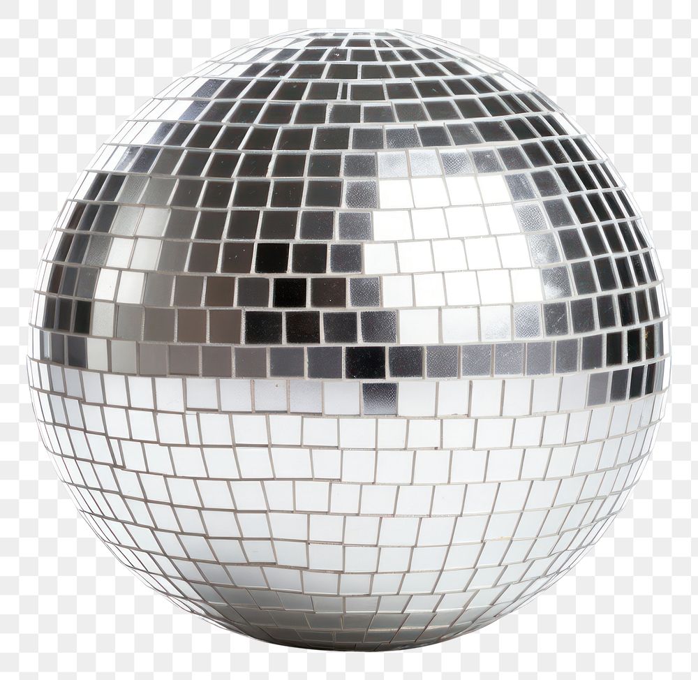 PNG Silver disco ball sphere white background celebration