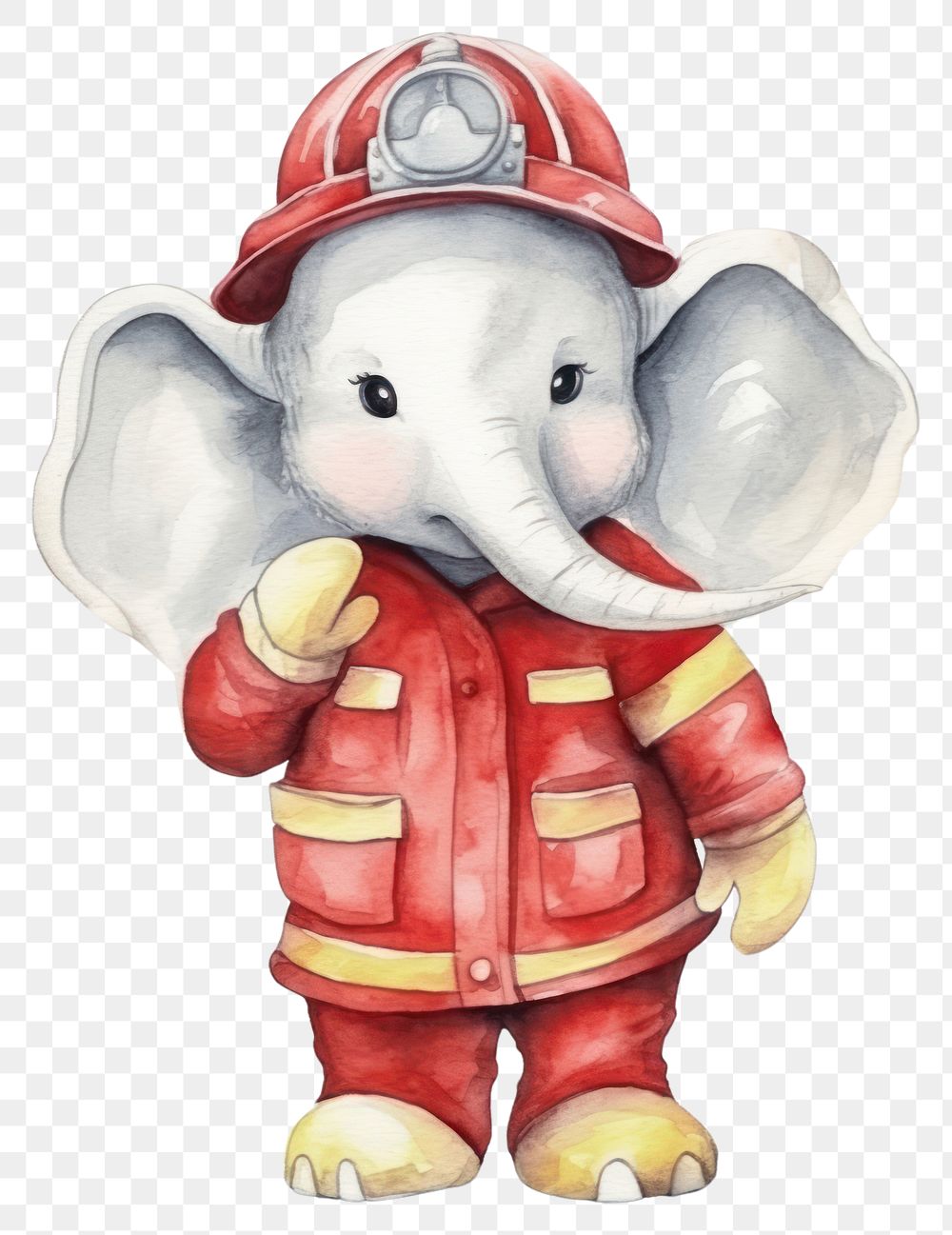 PNG Elephant firefighter helmet cute protection. 