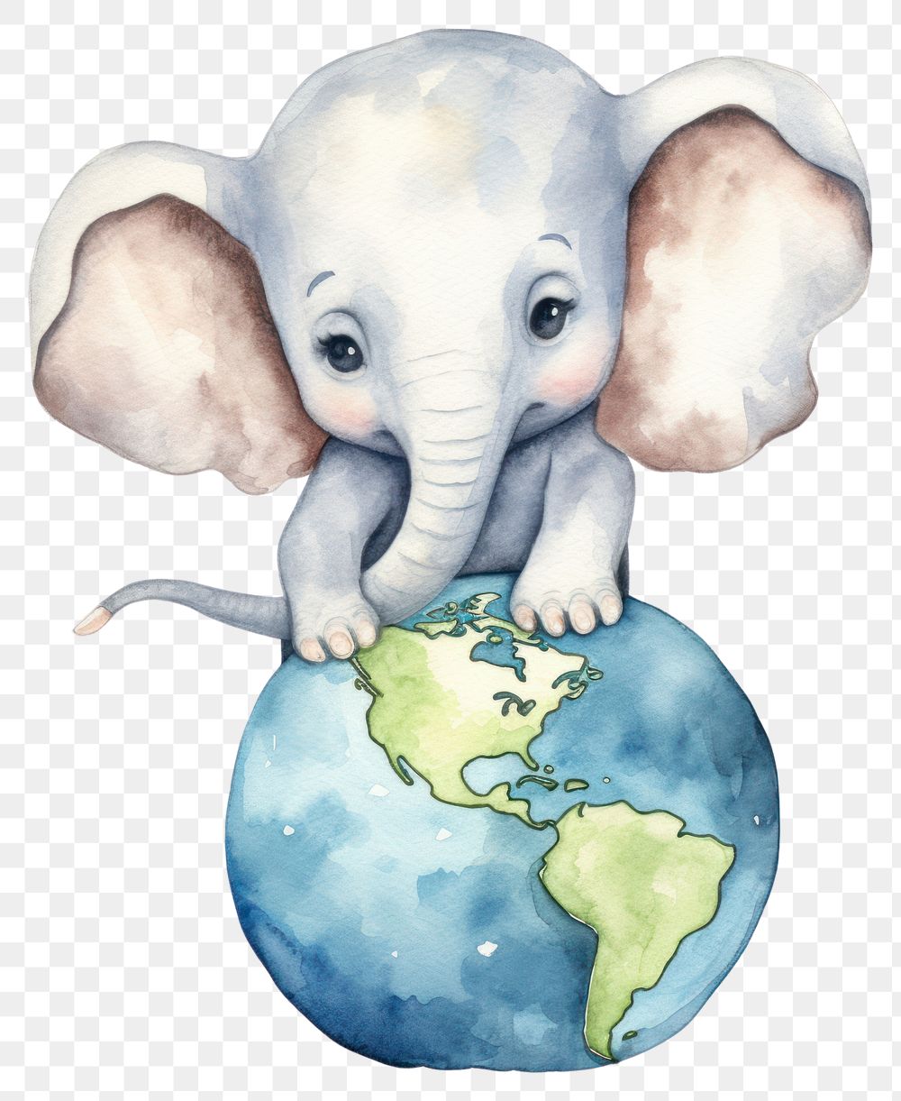 PNG Elephant holding earth animal wildlife mammal. 