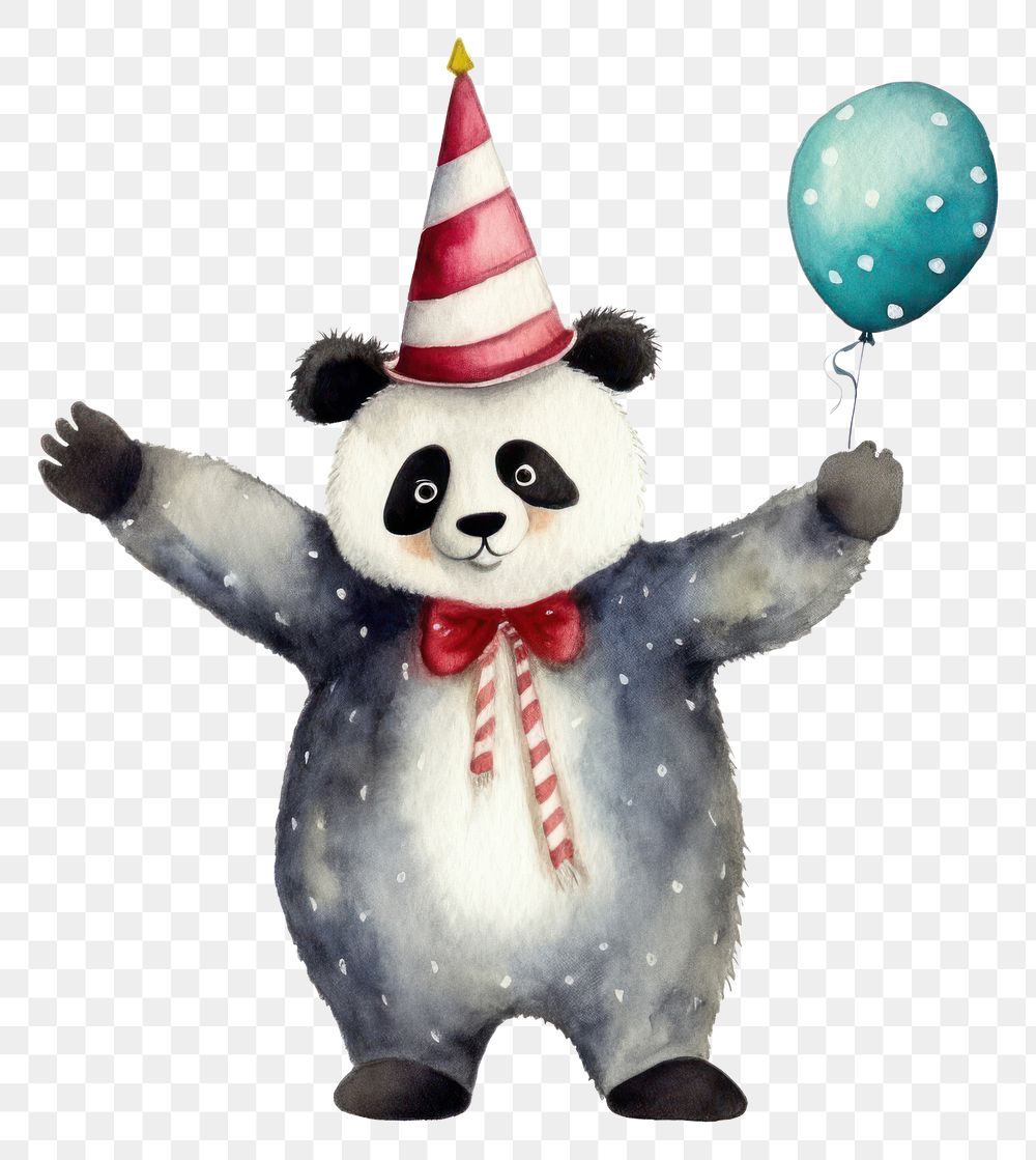PNG Panda balloon party hat. AI generated Image by rawpixel.
