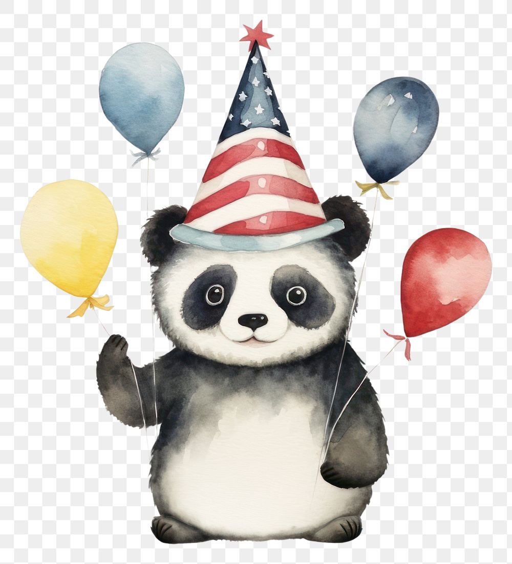 PNG Pandar balloon party hat. AI generated Image by rawpixel.