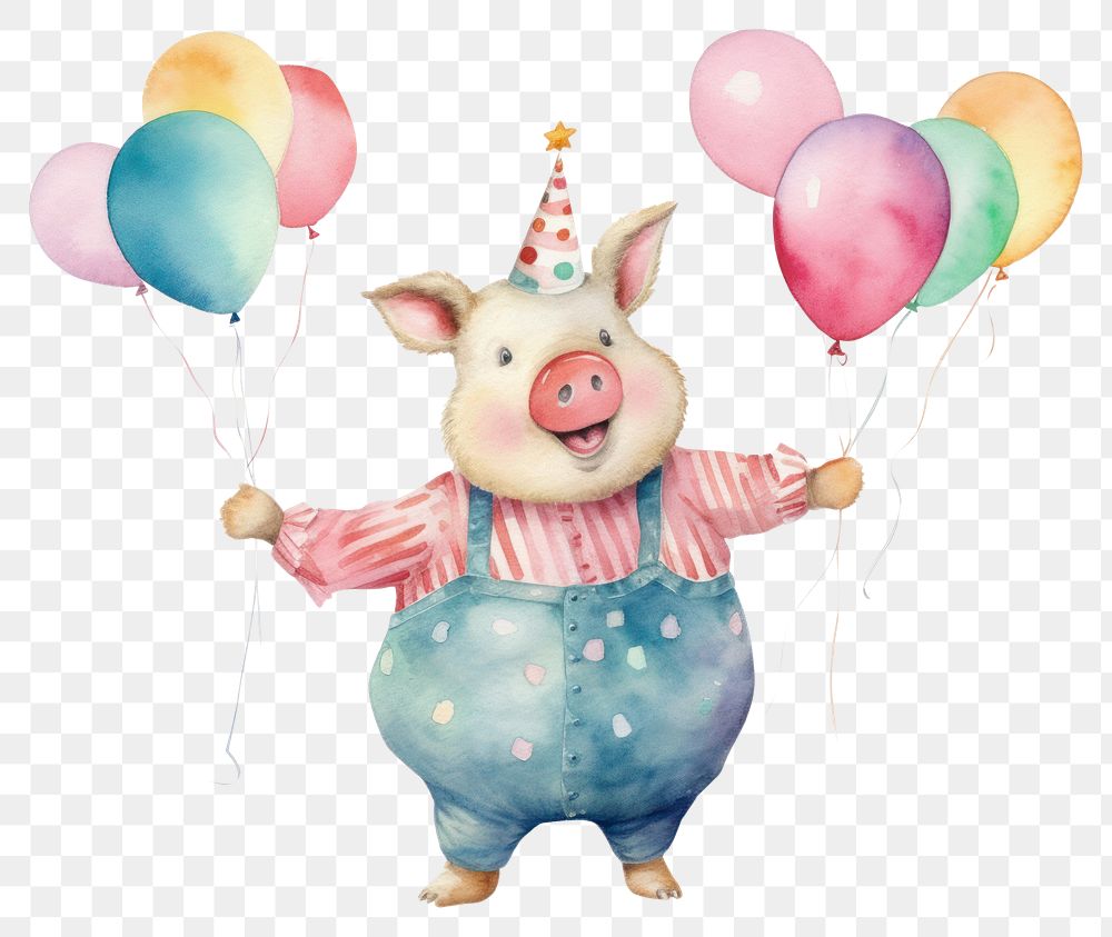 PNG Pig standing balloon mammal animal. AI generated Image by rawpixel.