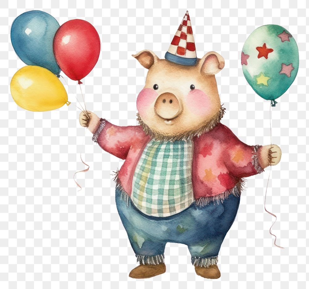 PNG Pig standing balloon party toy. AI generated Image by rawpixel.