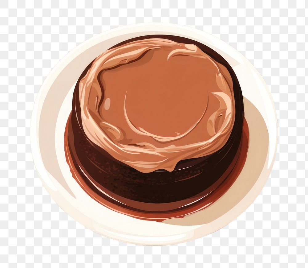 PNG Chocolate dessert icing plate. AI generated Image by rawpixel.