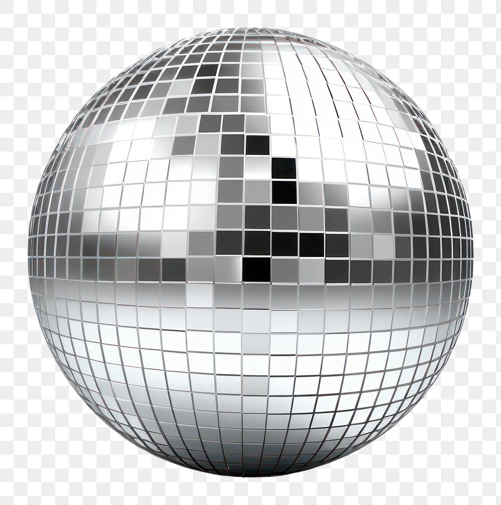 PNG Metalic Disco ball sphere white background technology