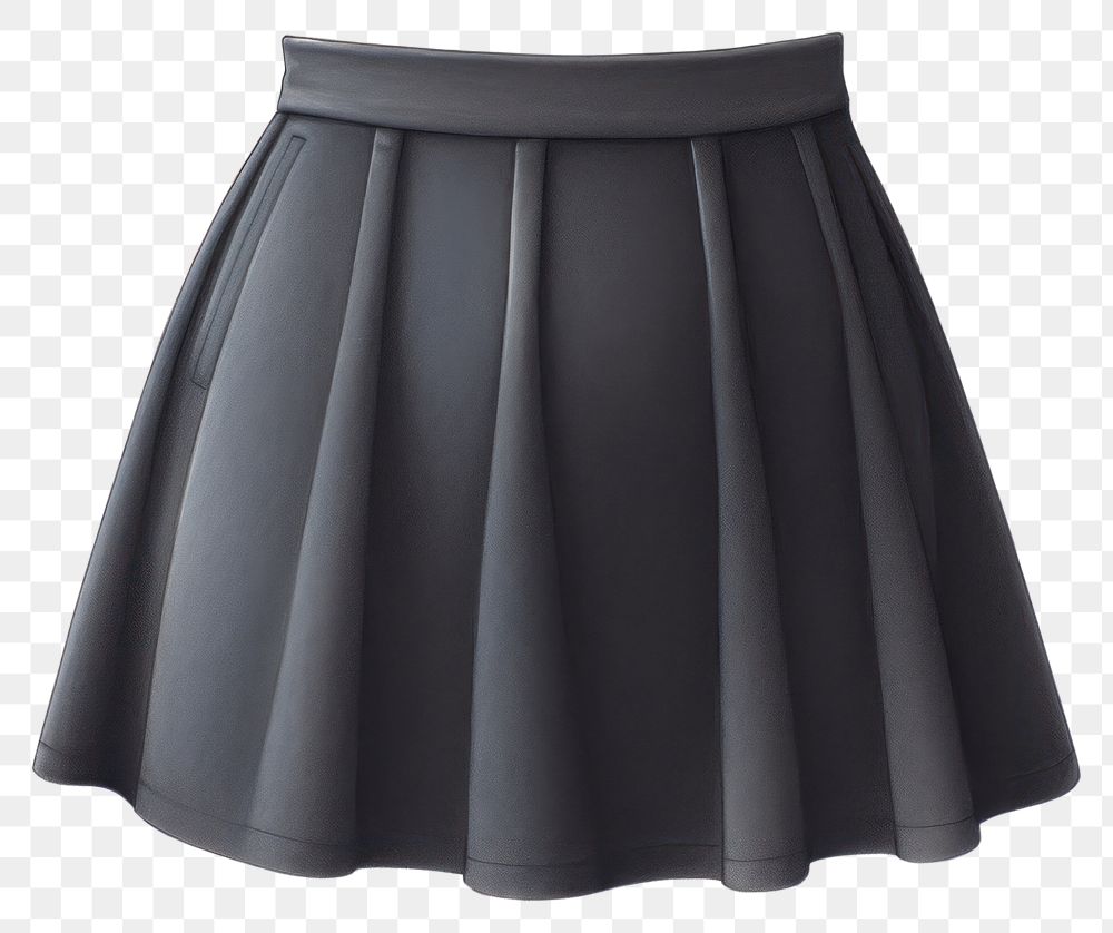 PNG  Short skirt miniskirt black white background. AI generated Image by rawpixel.