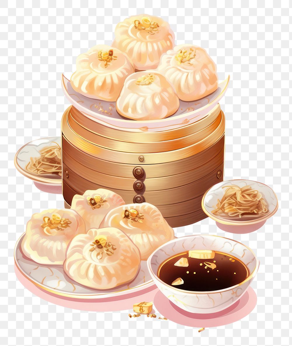 PNG Chinese dim sum dessert food meal. AI generated Image by rawpixel.