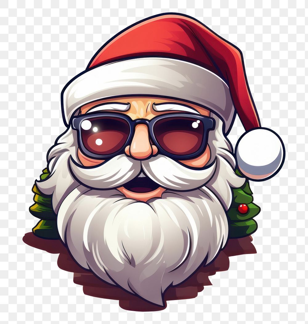 PNG Santa Claus portrait glasses cartoon. AI generated Image by rawpixel.