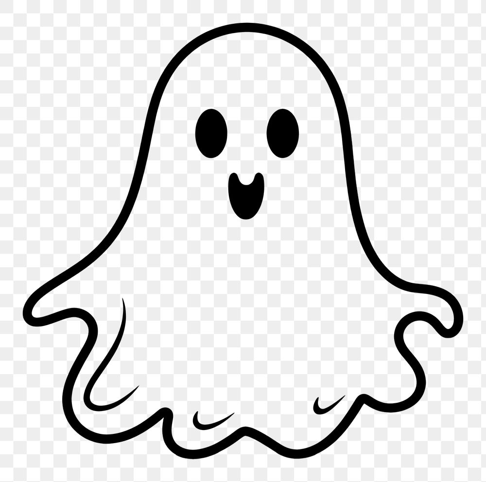 PNG Ghost drawing white line. AI generated Image by rawpixel.
