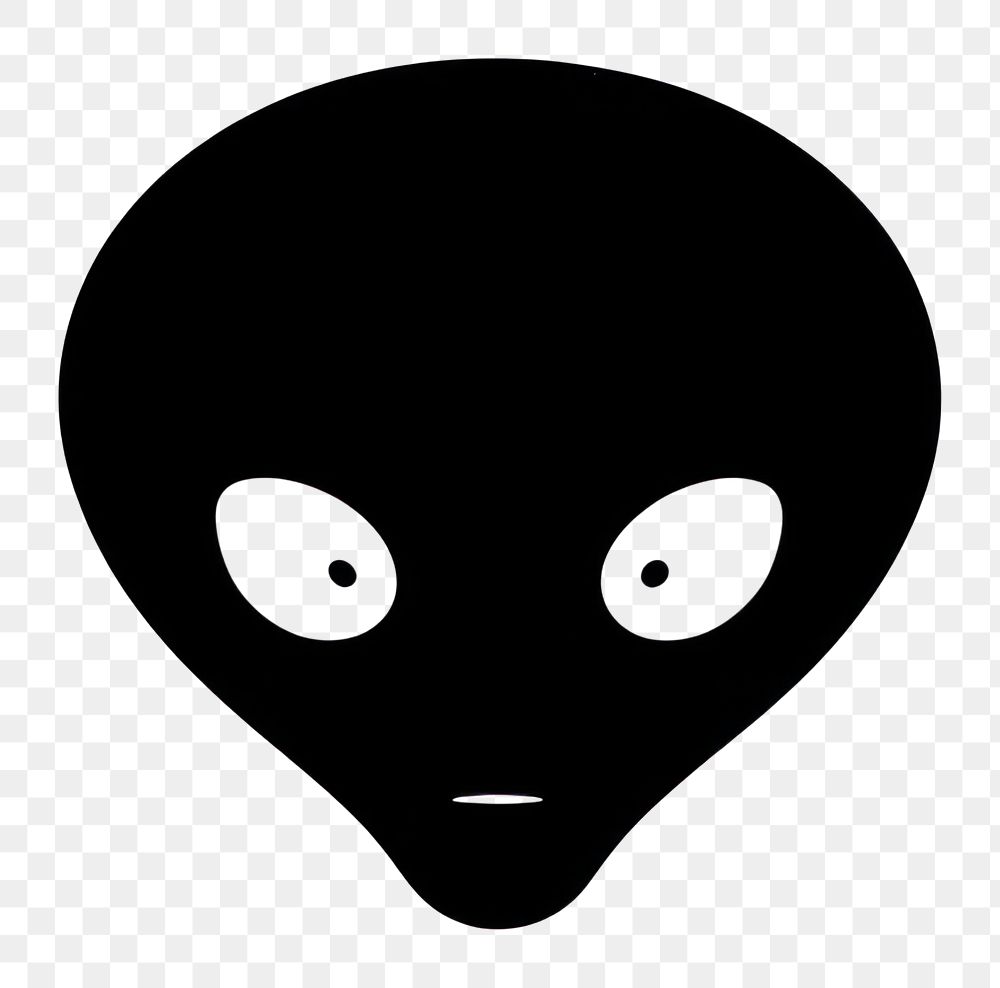 PNG Alien face black silhouette moustache. AI generated Image by rawpixel.