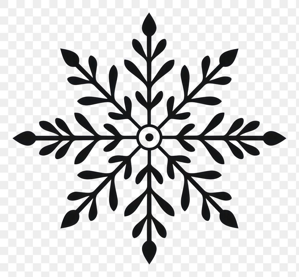 PNG Snow flake snowflake white black. AI generated Image by rawpixel.
