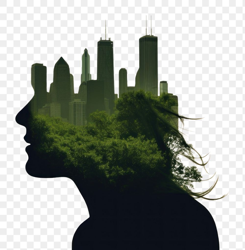PNG Building and forest architecture silhouette portrait. AI generated Image by rawpixel.