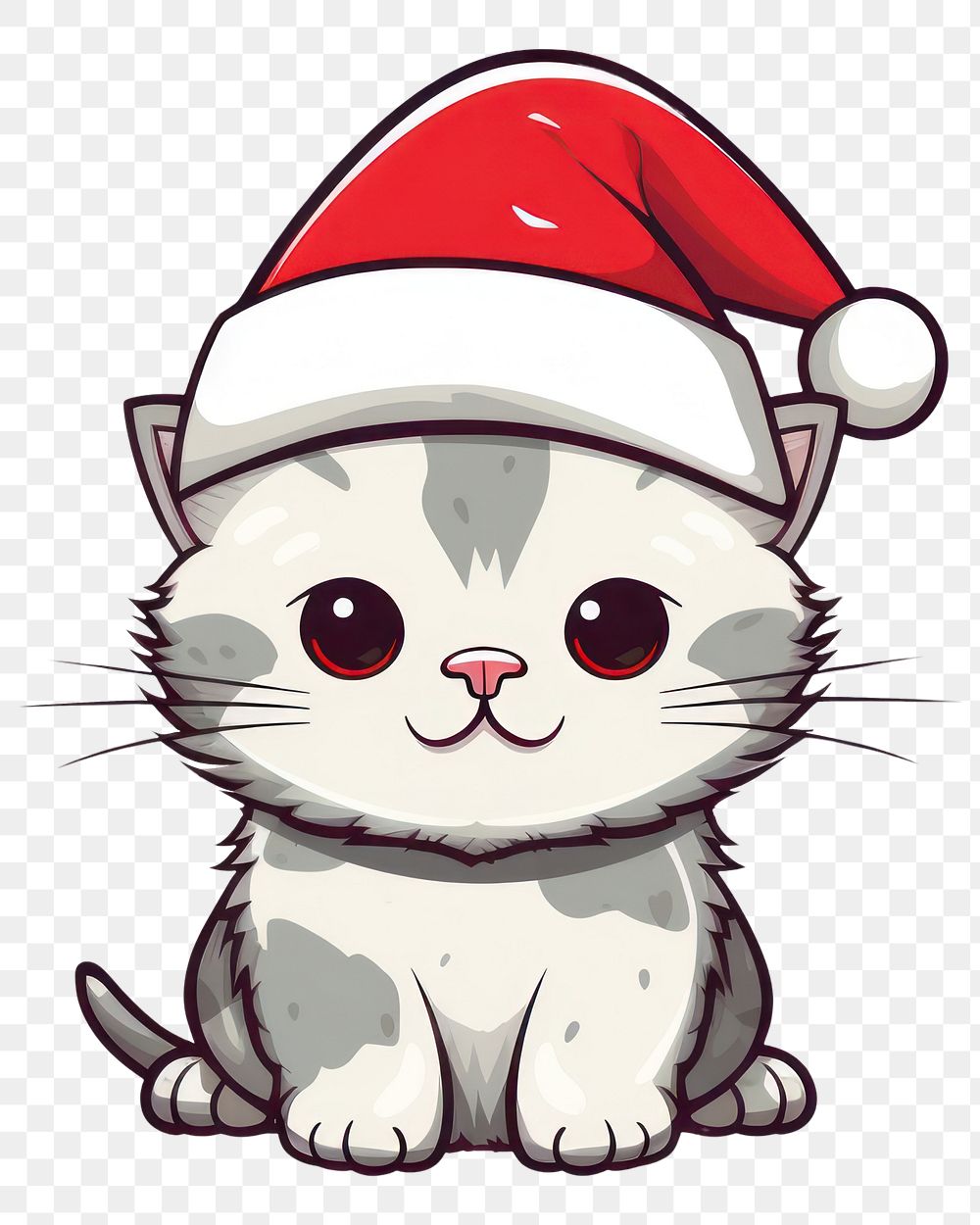 PNG Cat drawing christmas mammal. AI generated Image by rawpixel.