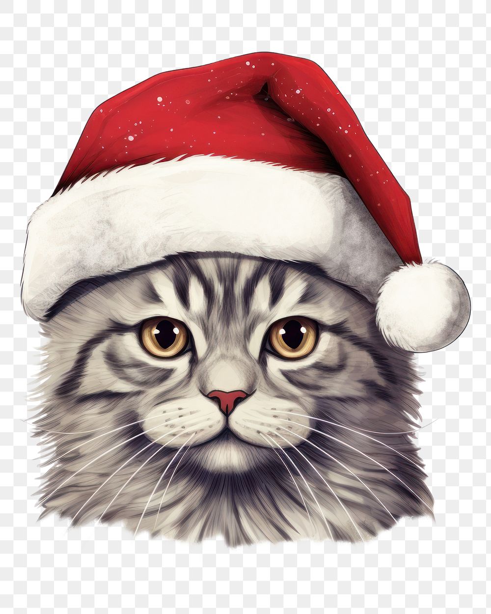 PNG Cat christmas portrait mammal. AI generated Image by rawpixel.