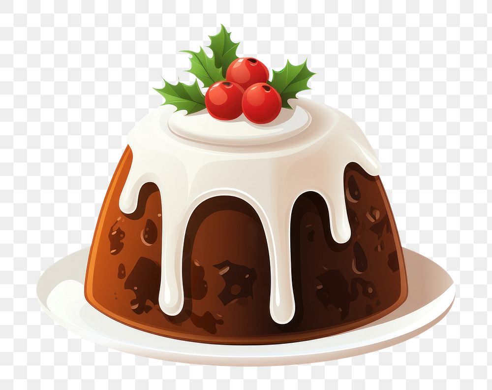PNG Christmas pudding dessert icing food. AI generated Image by rawpixel.