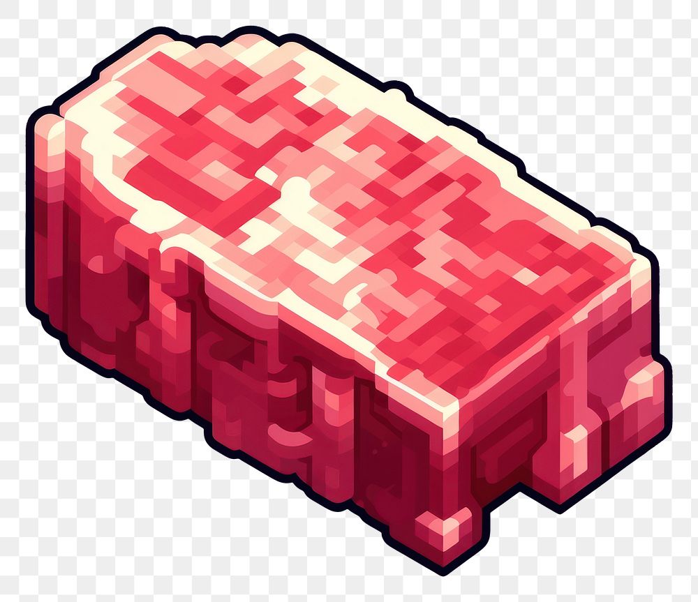 PNG Cute Meat meat art pixelated. AI generated Image by rawpixel.