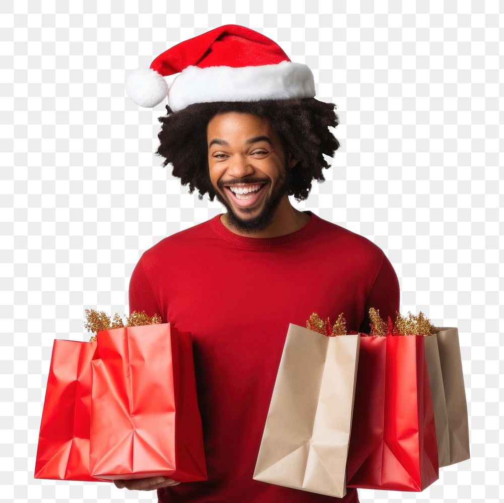 PNG Xmas Shopping portrait smiling person. 