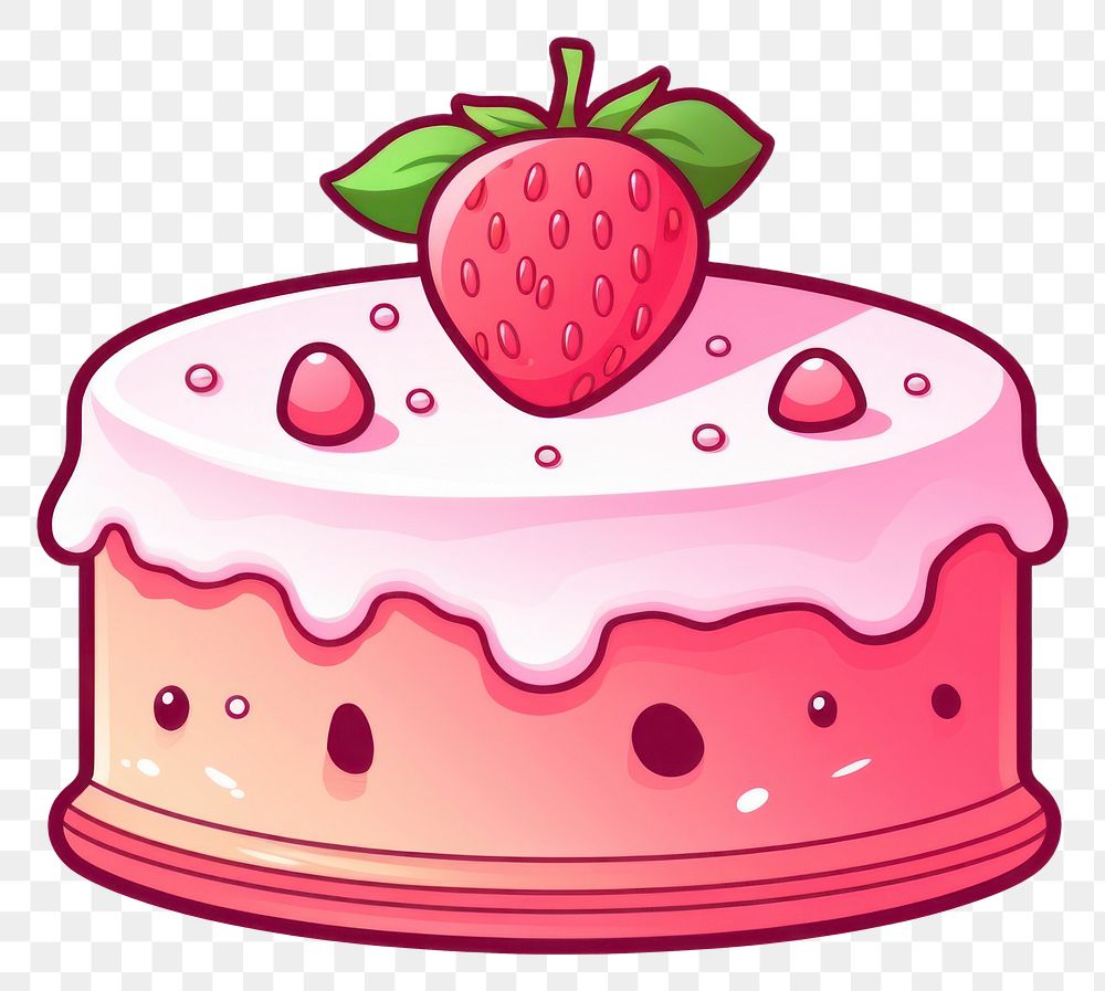 PNG Cake strawberry dessert fruit. AI generated Image by rawpixel.