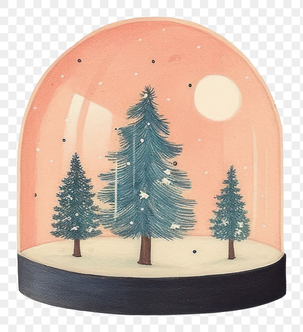 PNG Snow globe inside has pine tree christmas plant fir. AI generated Image by rawpixel.