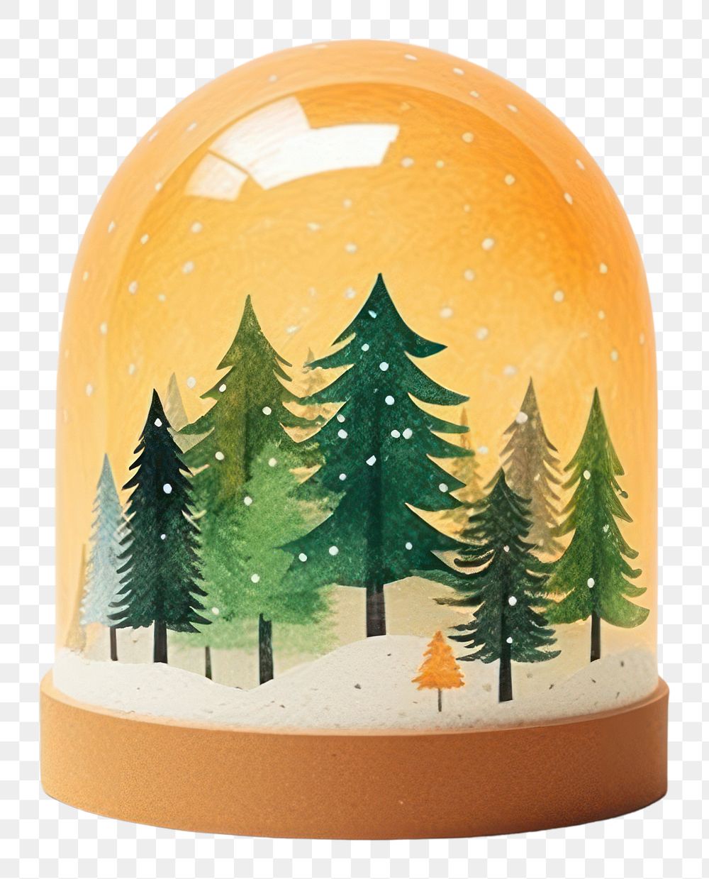 PNG Snow globe inside has pine tree plant fir art. AI generated Image by rawpixel.