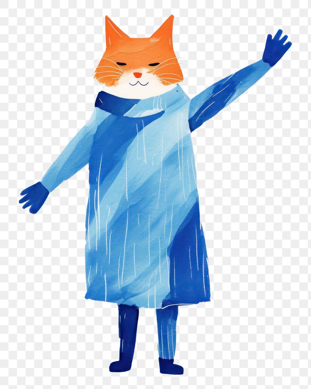 PNG Orange cat art person representation. AI generated Image by rawpixel.