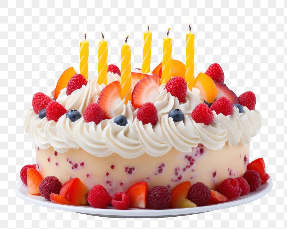 PNG Birthday cake strawberry birthday dessert. AI generated Image by rawpixel.