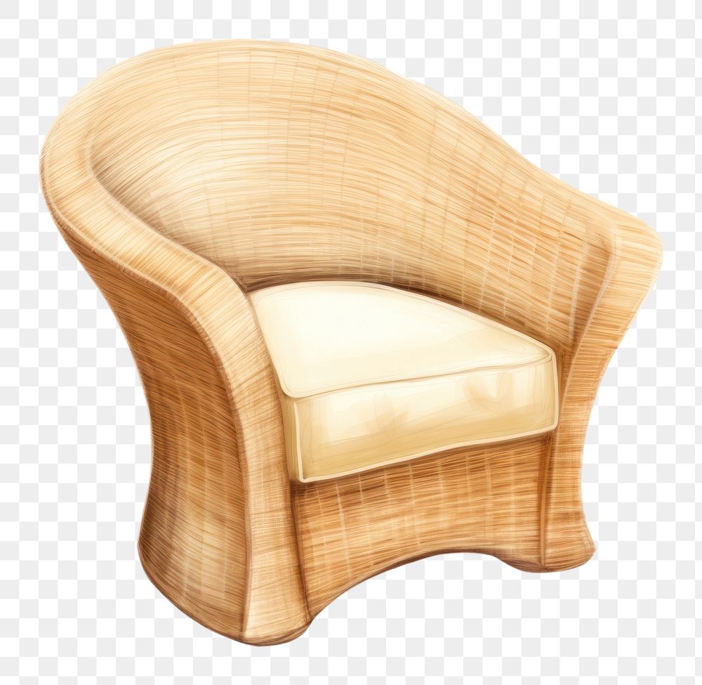 PNG Armchair furniture wood white background. AI generated Image by rawpixel.