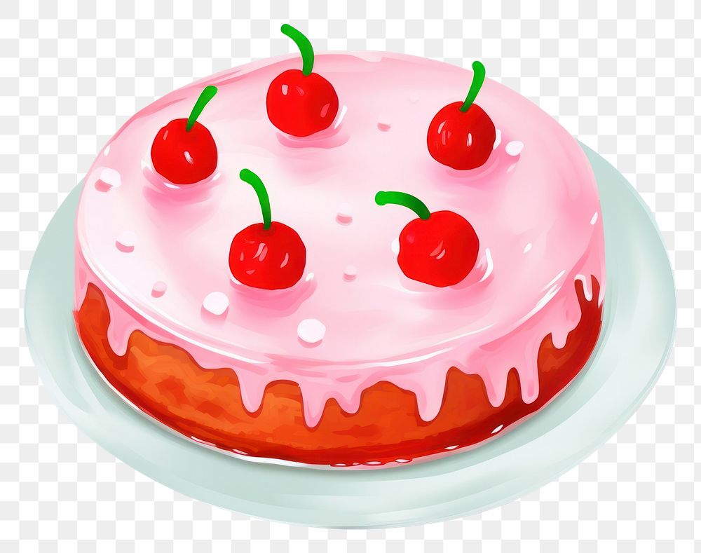 PNG  Strawberry cake. AI generated Image by rawpixel.