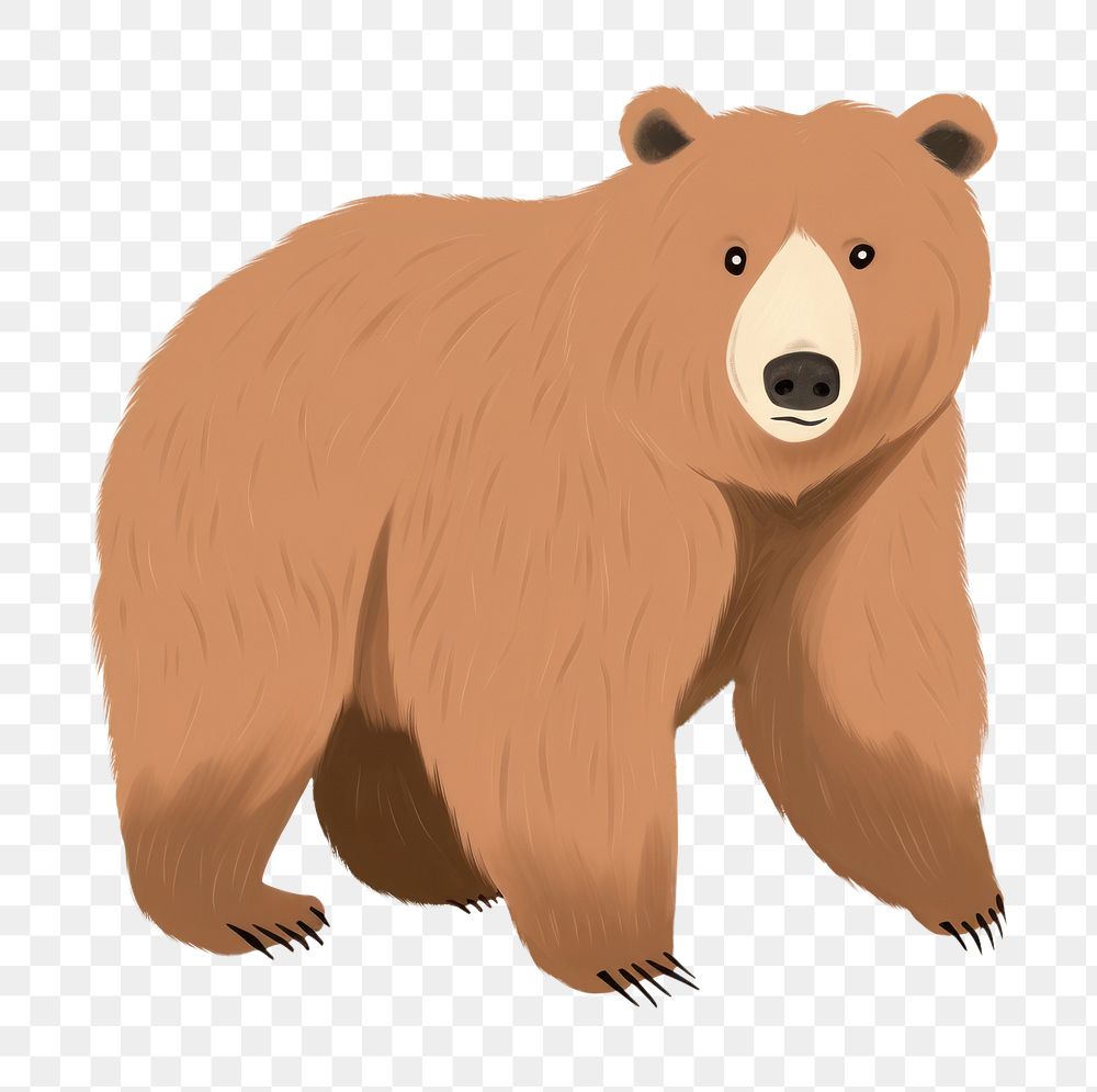 PNG Grizzly bear illustration. AI generated Image by rawpixel.