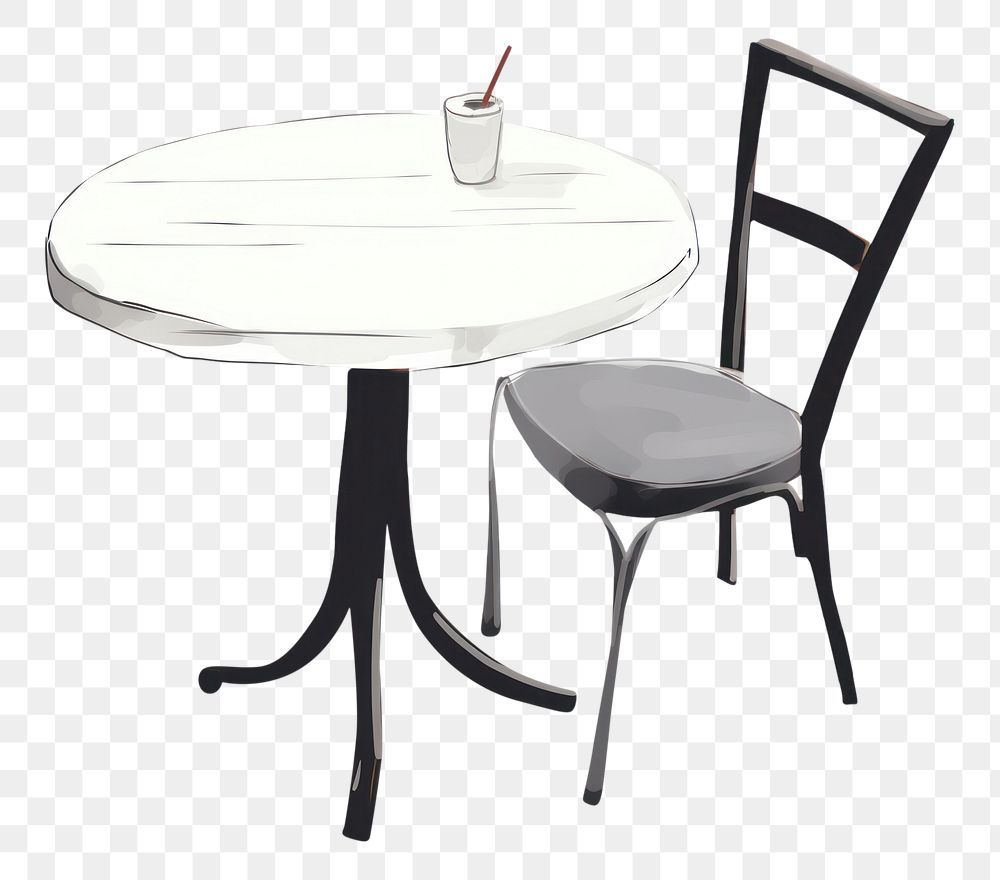 PNG Cafe table and chairs furniture. AI generated Image by rawpixel.