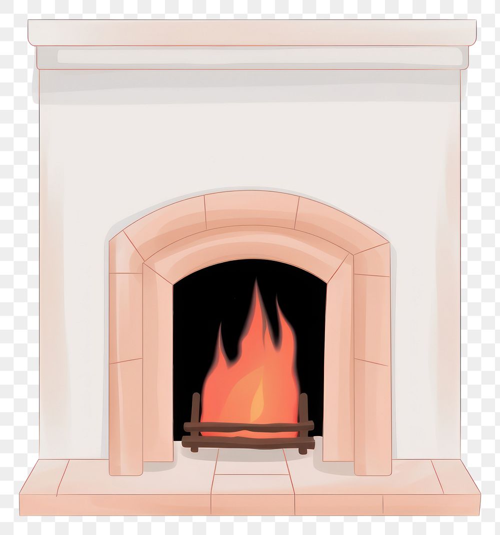 PNG  Fireplace hearth white background architecture. AI generated Image by rawpixel.