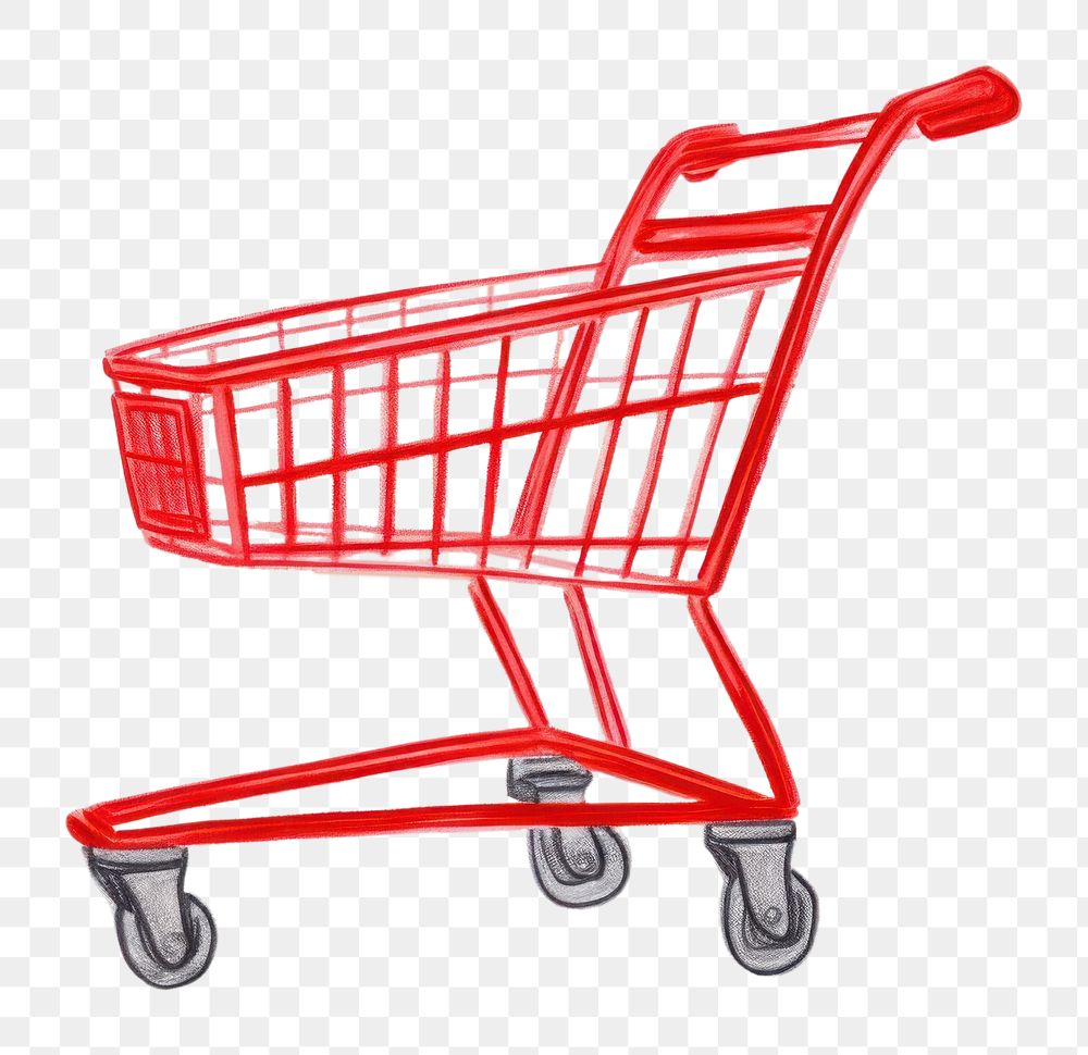 PNG Supermarket cart drawing white background consumerism. AI generated Image by rawpixel.
