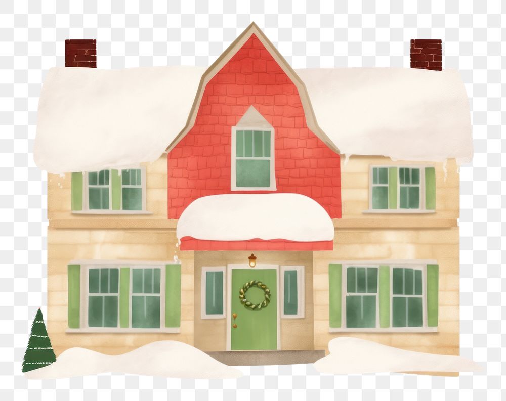 PNG Christmas house architecture building cottage. AI generated Image by rawpixel.