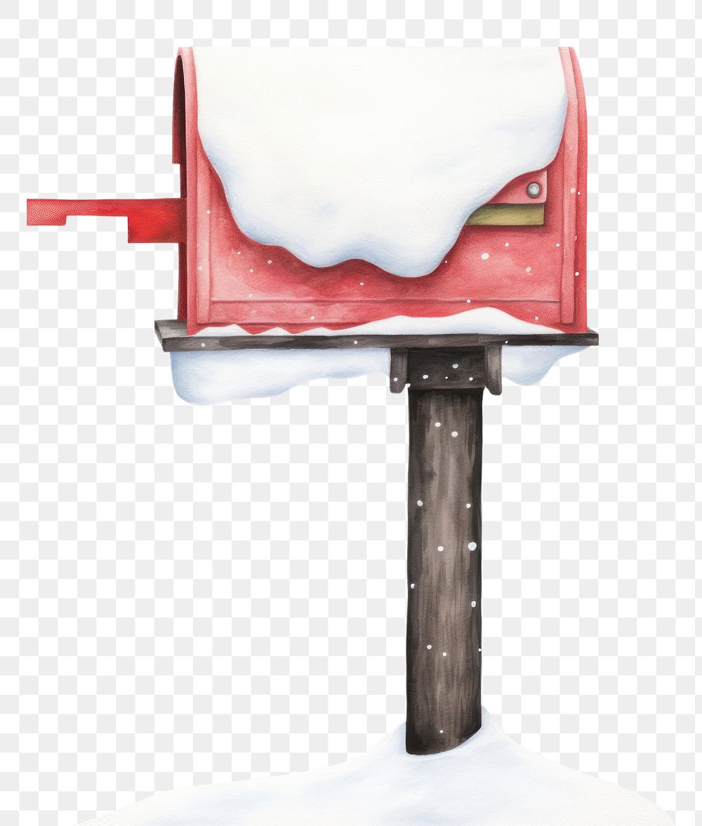 PNG Mailbox postbox snow red. AI generated Image by rawpixel.