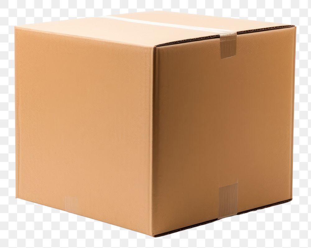 PNG Cardboard box carton brown white background delivering container