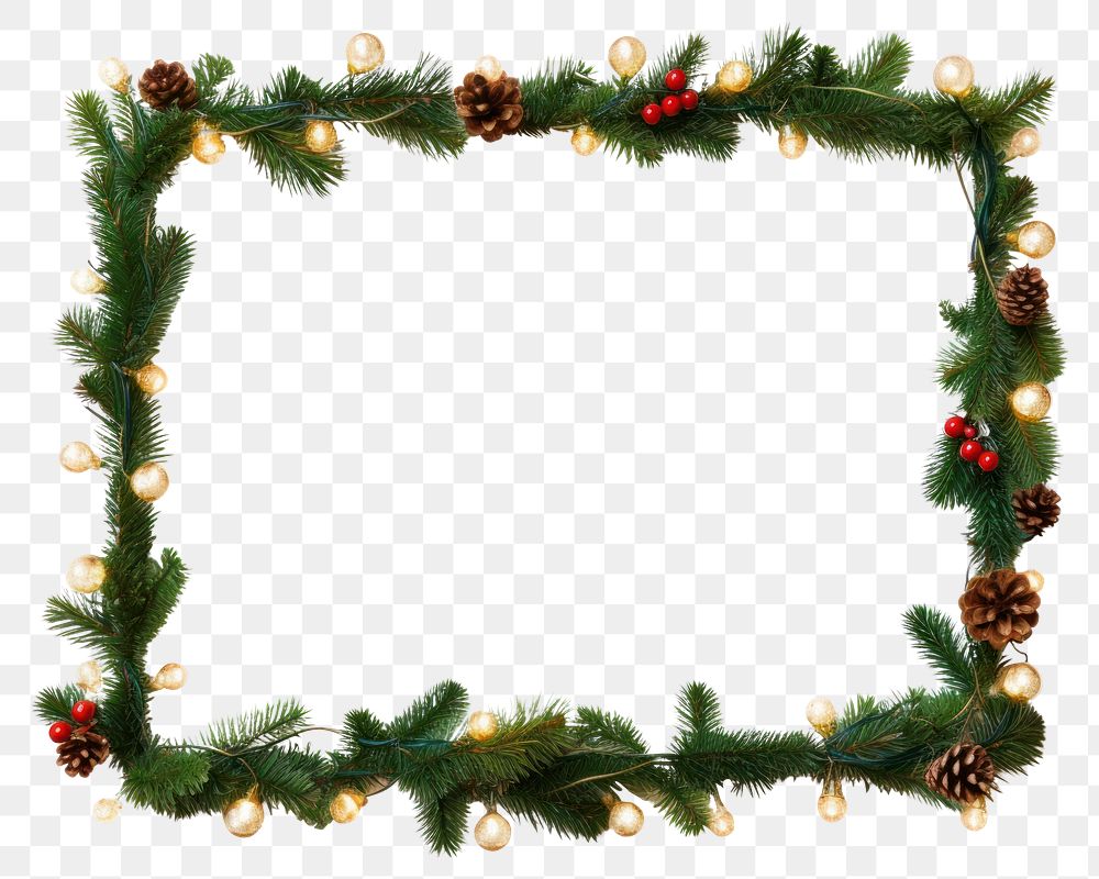 PNG Christmas frame white background illuminated