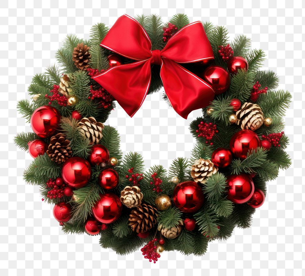 PNG  Christmas wreath decoration white background celebration. AI generated Image by rawpixel.