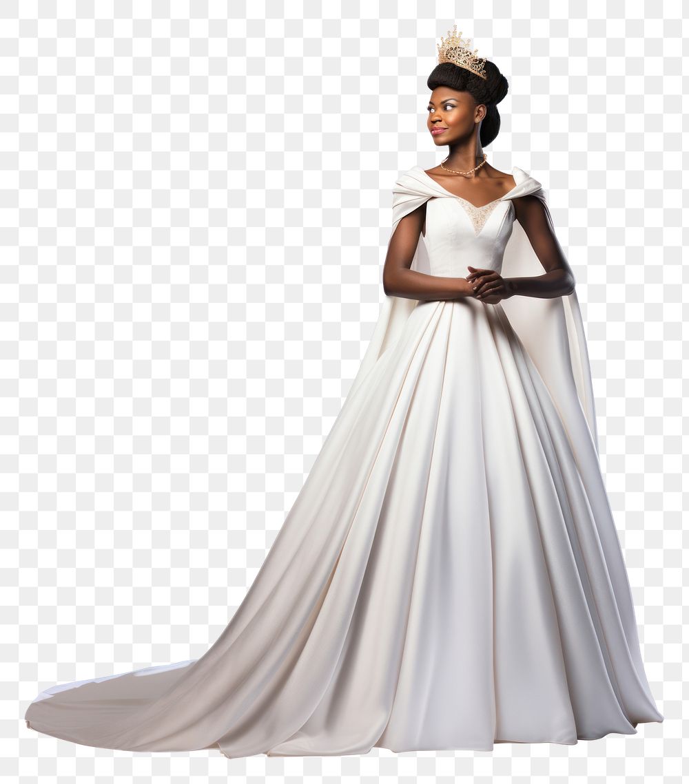 PNG  Black female adult princess dress fashion wedding. AI generated Image by rawpixel.