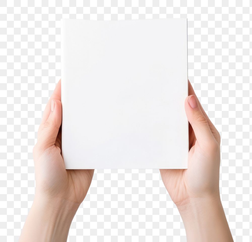 PNG  Paper white hand book. AI generated Image by rawpixel.