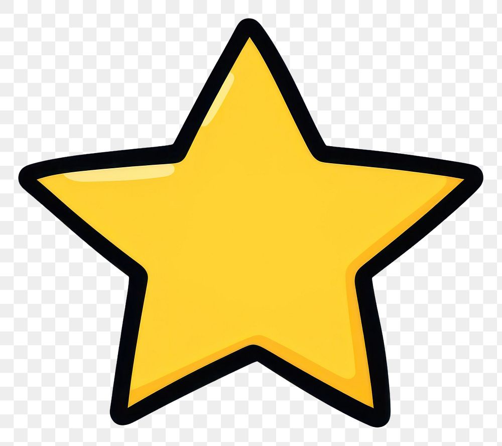 PNG  Cartoon yellow symbol star. AI generated Image by rawpixel.